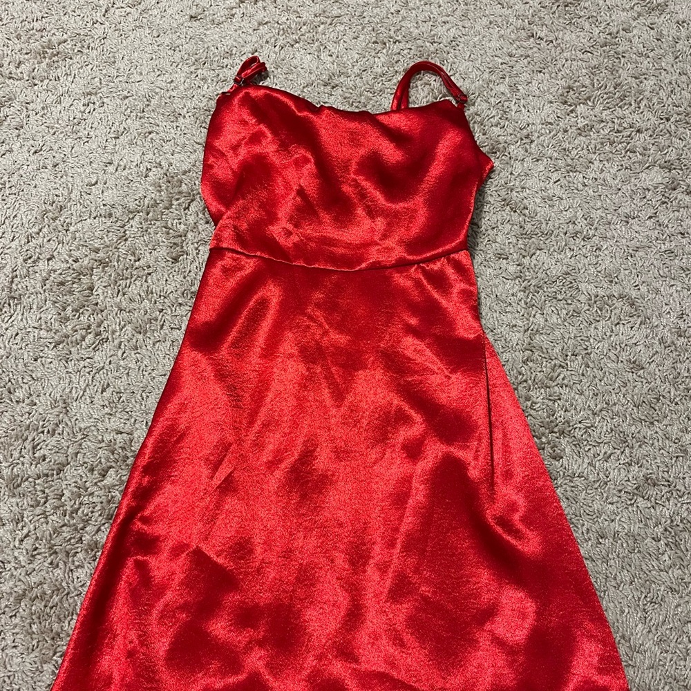 Wild Fable Vibrant Red Satin Dress